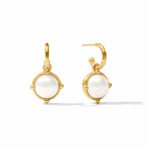 HONEYBEE HOOP AND CHARM EARRING-PEARL