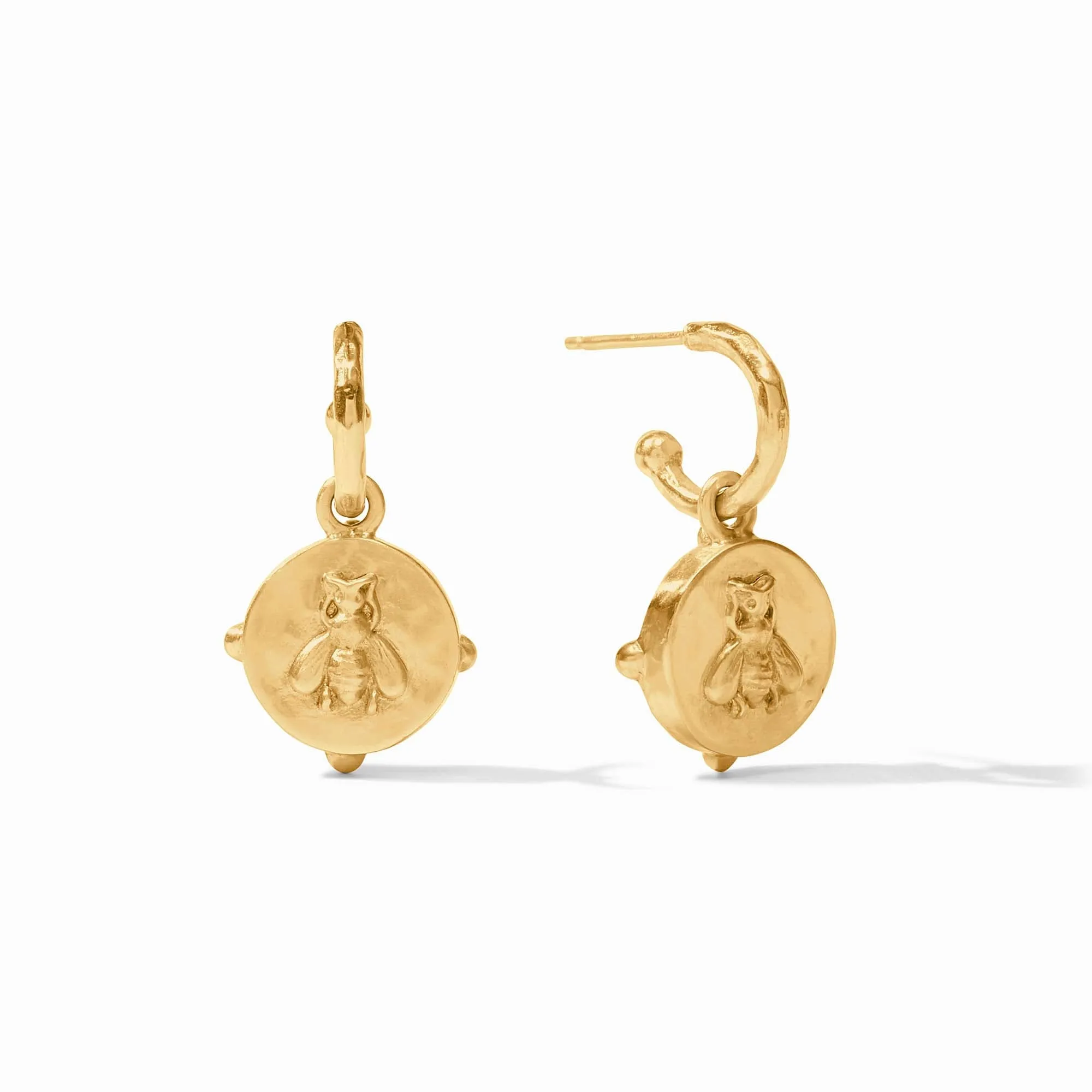 HONEYBEE HOOP AND CHARM EARRING-PEARL
