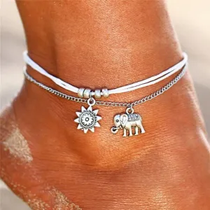 Huitan Bohemia Style Wax Rope Anklets for Women