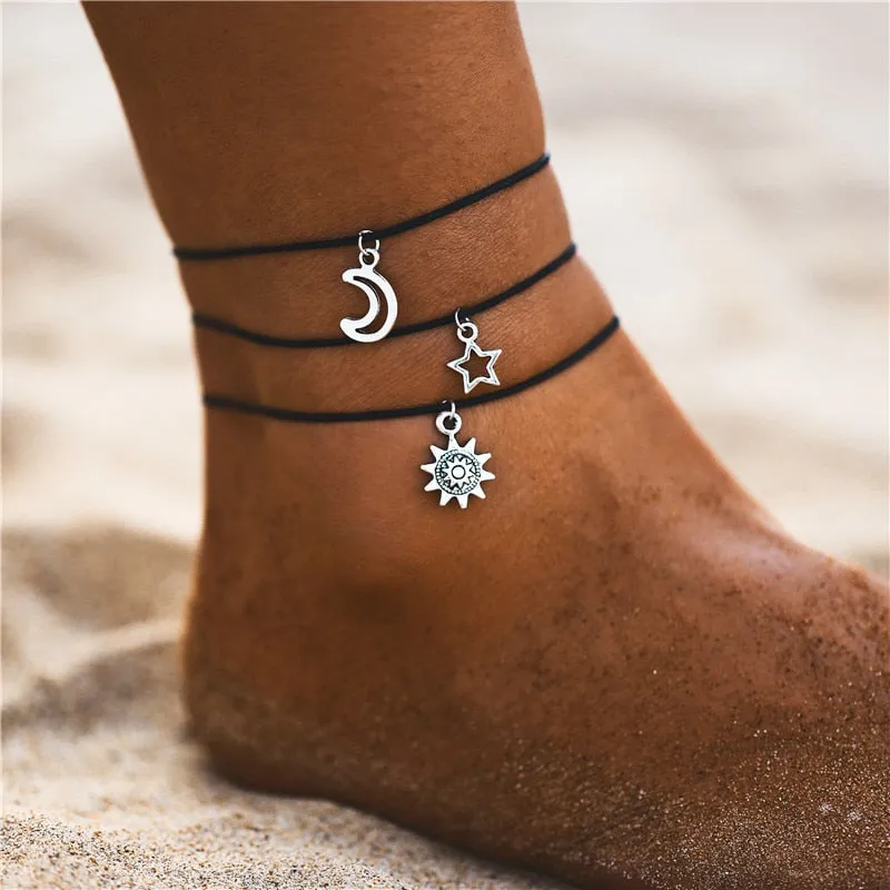 Huitan Bohemia Style Wax Rope Anklets for Women