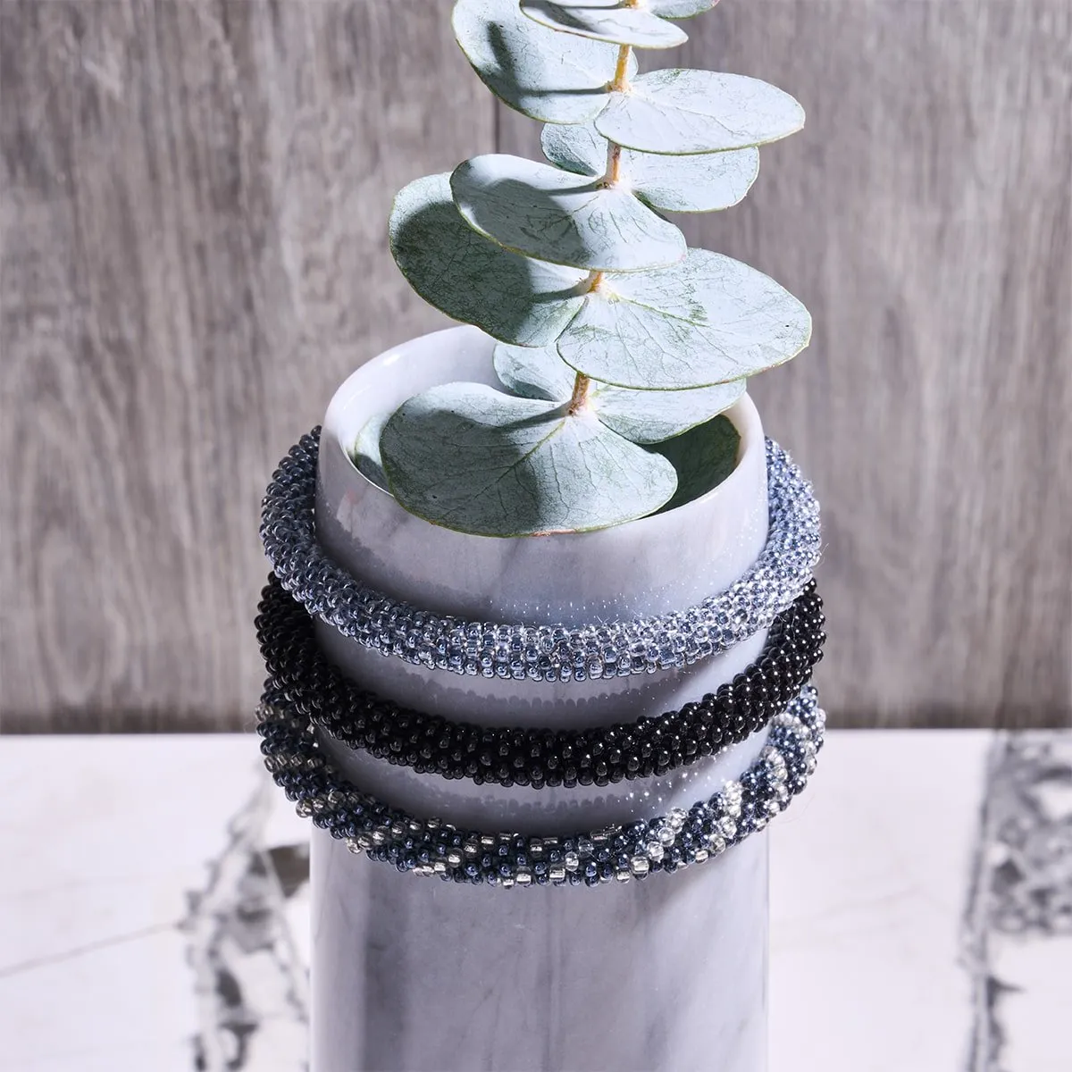 Ice Moon | Himalayan Glass Bead Bracelet