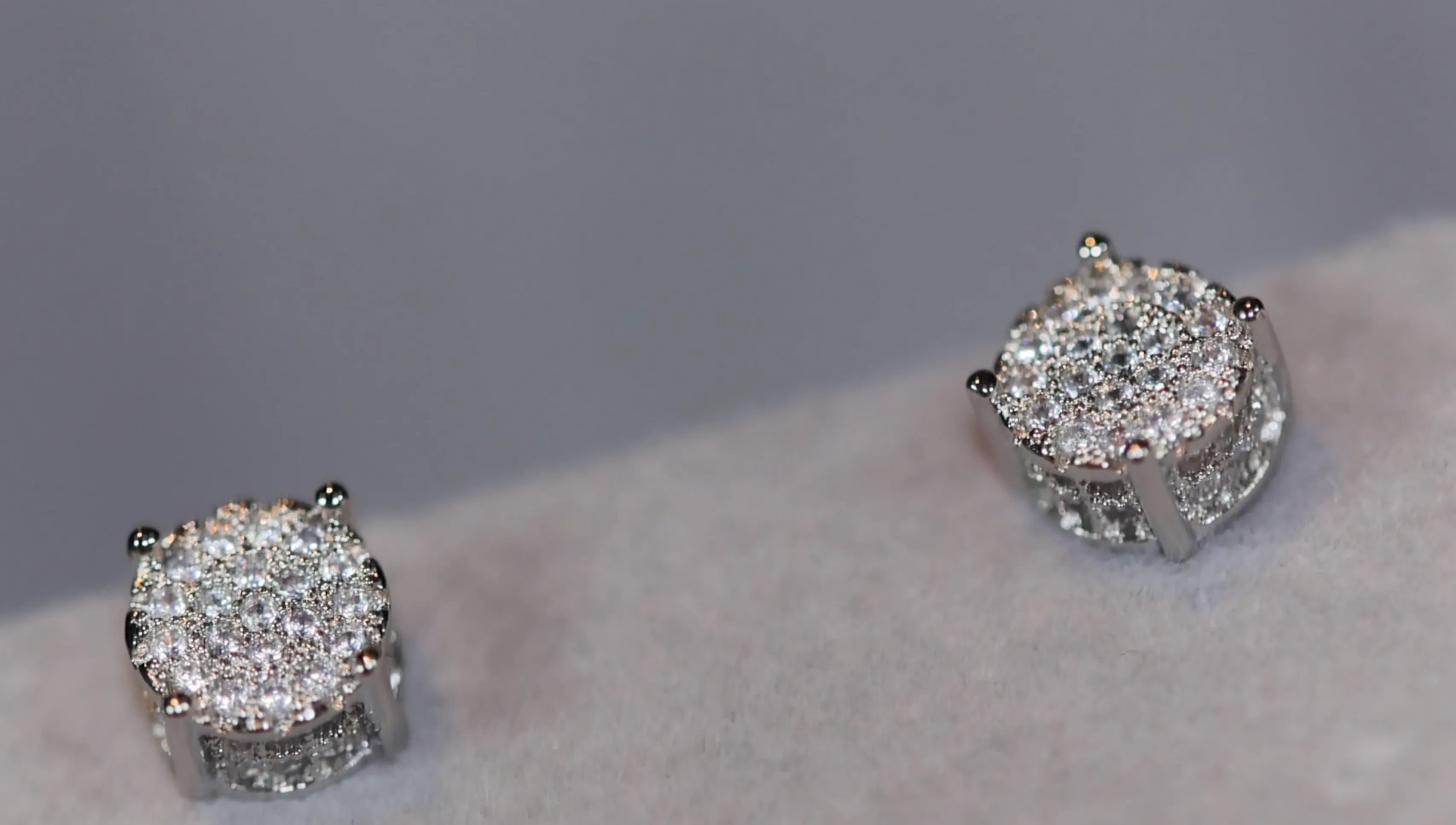 Iced out ear studs, diamond ear studs, hip hop ear studs, mens ear studs, womens ear studs