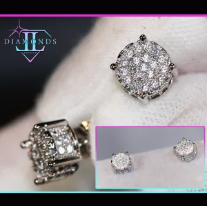Iced out ear studs, diamond ear studs, hip hop ear studs, mens ear studs, womens ear studs
