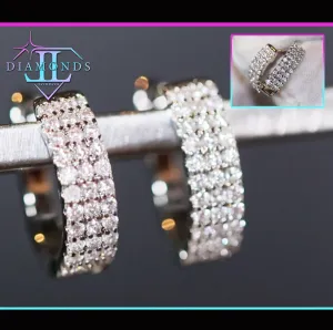 Iced Out Earrings | Mens Diamond Hoop Earrings | Womens Earrings | Mens Diamond Earrings | Diamond Hoop Earrings