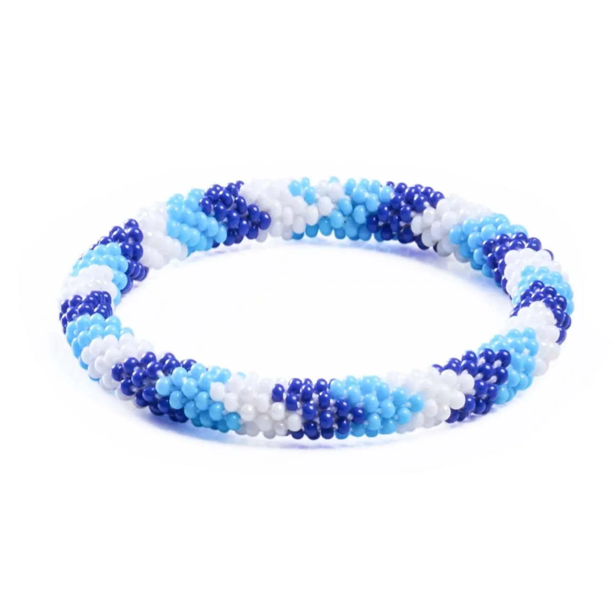 Icy Blue | Himalayan Glass Bead Bracelet