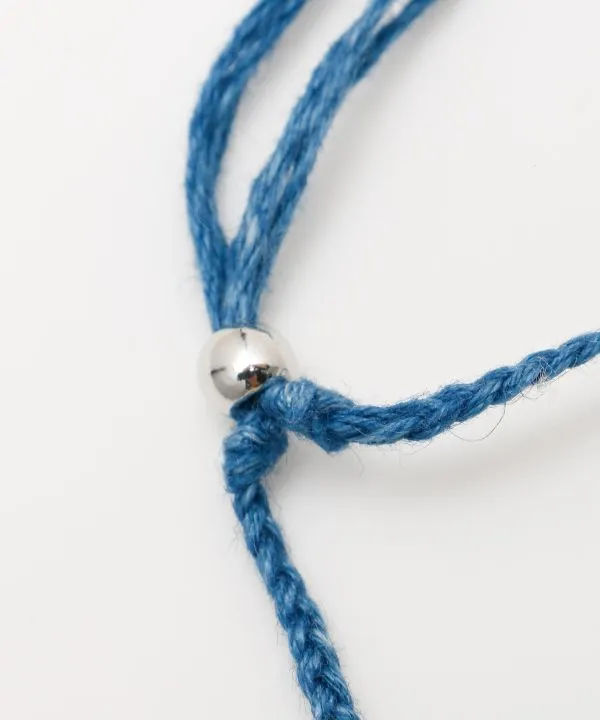Indigo Dyed Braided Anklet - Amethyst - Feb