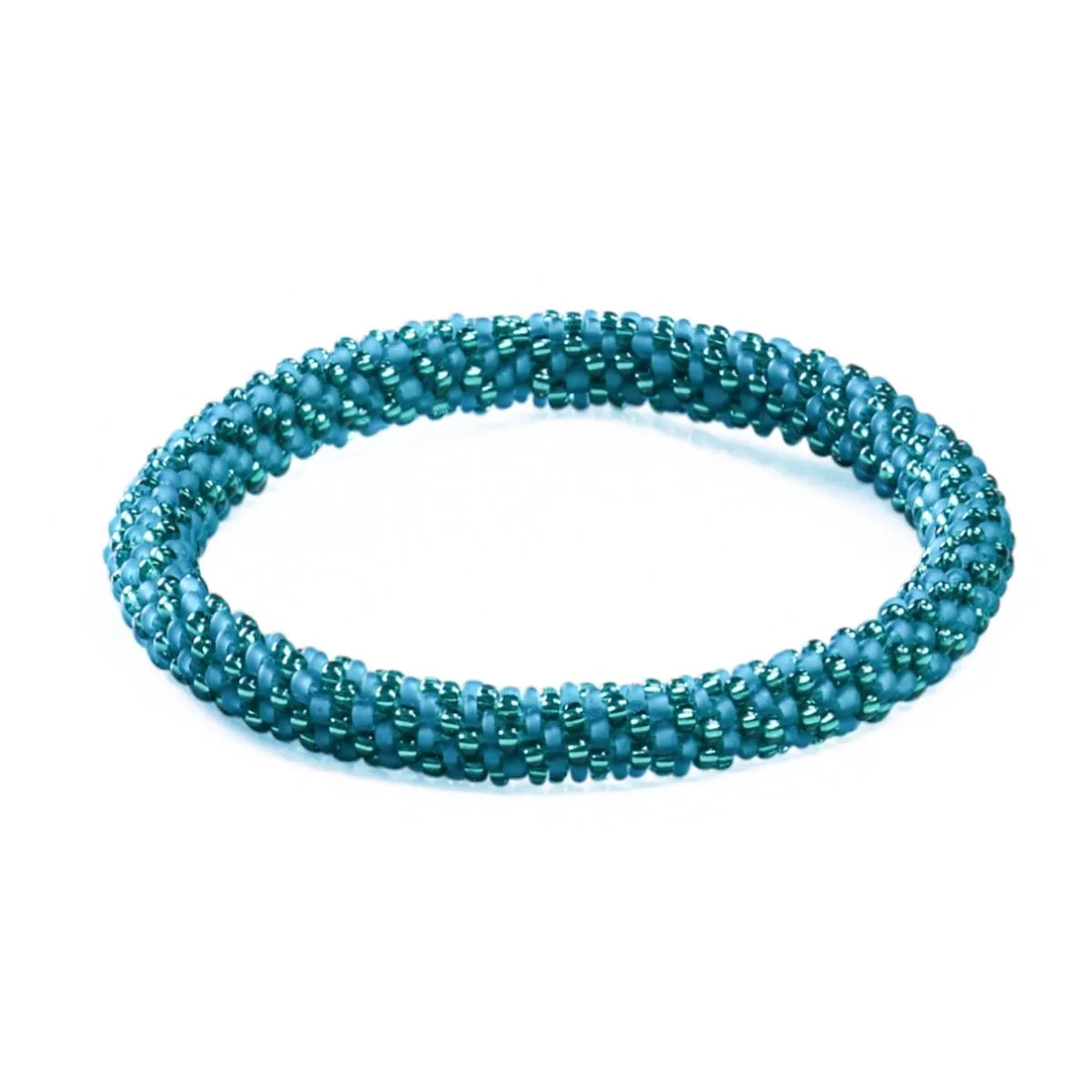 Iridescent Teal | Himalayan Glass Bead Bracelet