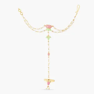 Jalaja Double Pearl Ring Hand Chain Bracelet