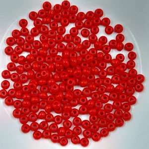 Japanese Seed Beads Size 6 Opaque Red 7.5gm Bag