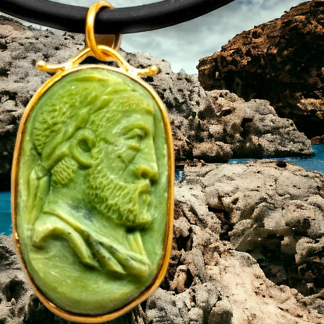 Jasper Carved Cameo Necklace