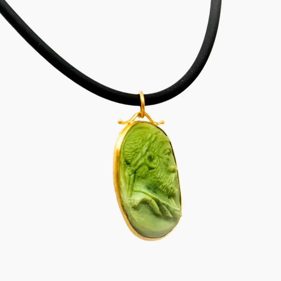Jasper Carved Cameo Necklace