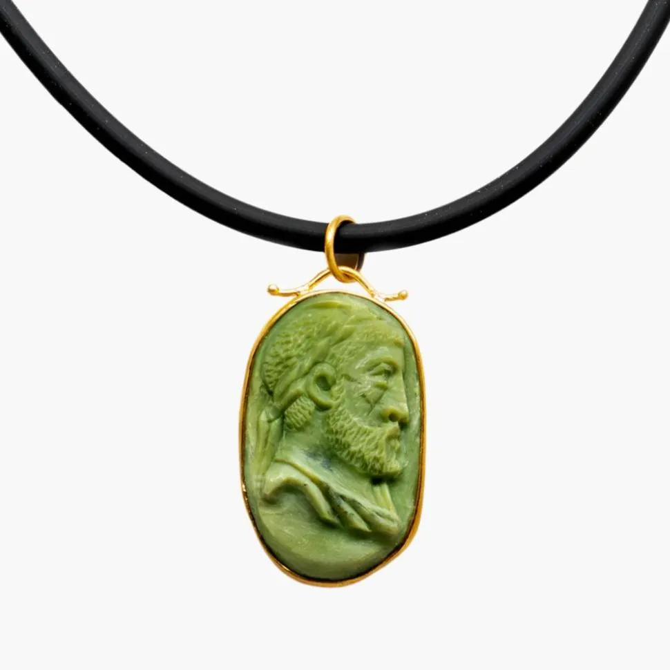 Jasper Carved Cameo Necklace