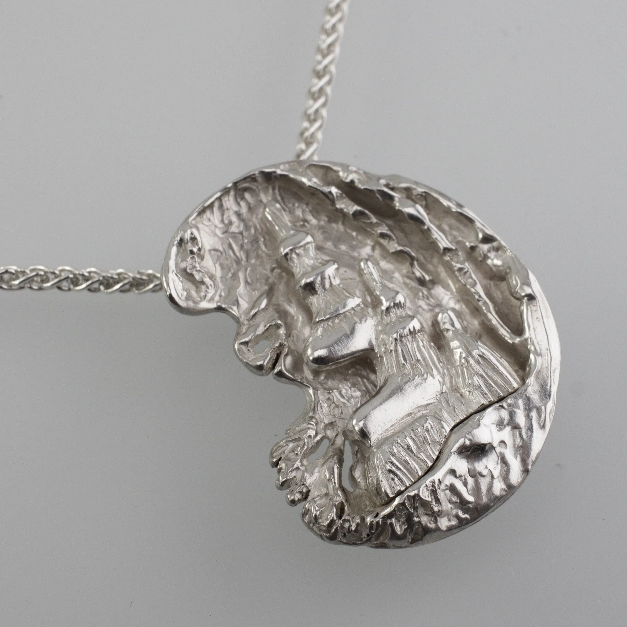 'JENOLAN-1' handcrafted sterling silver stalagmites stalactites pendant & brooch combination