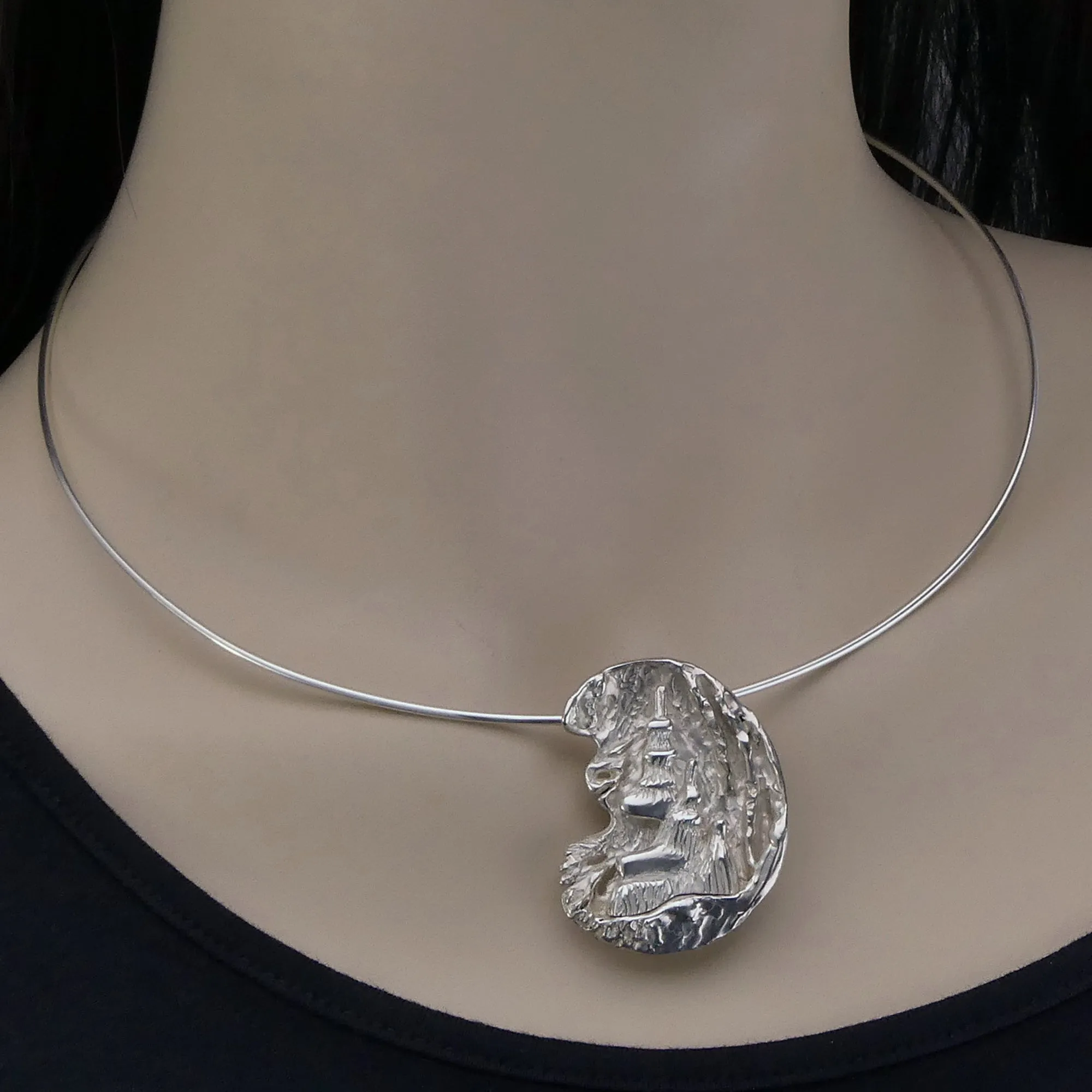 'JENOLAN-1' handcrafted sterling silver stalagmites stalactites pendant & brooch combination