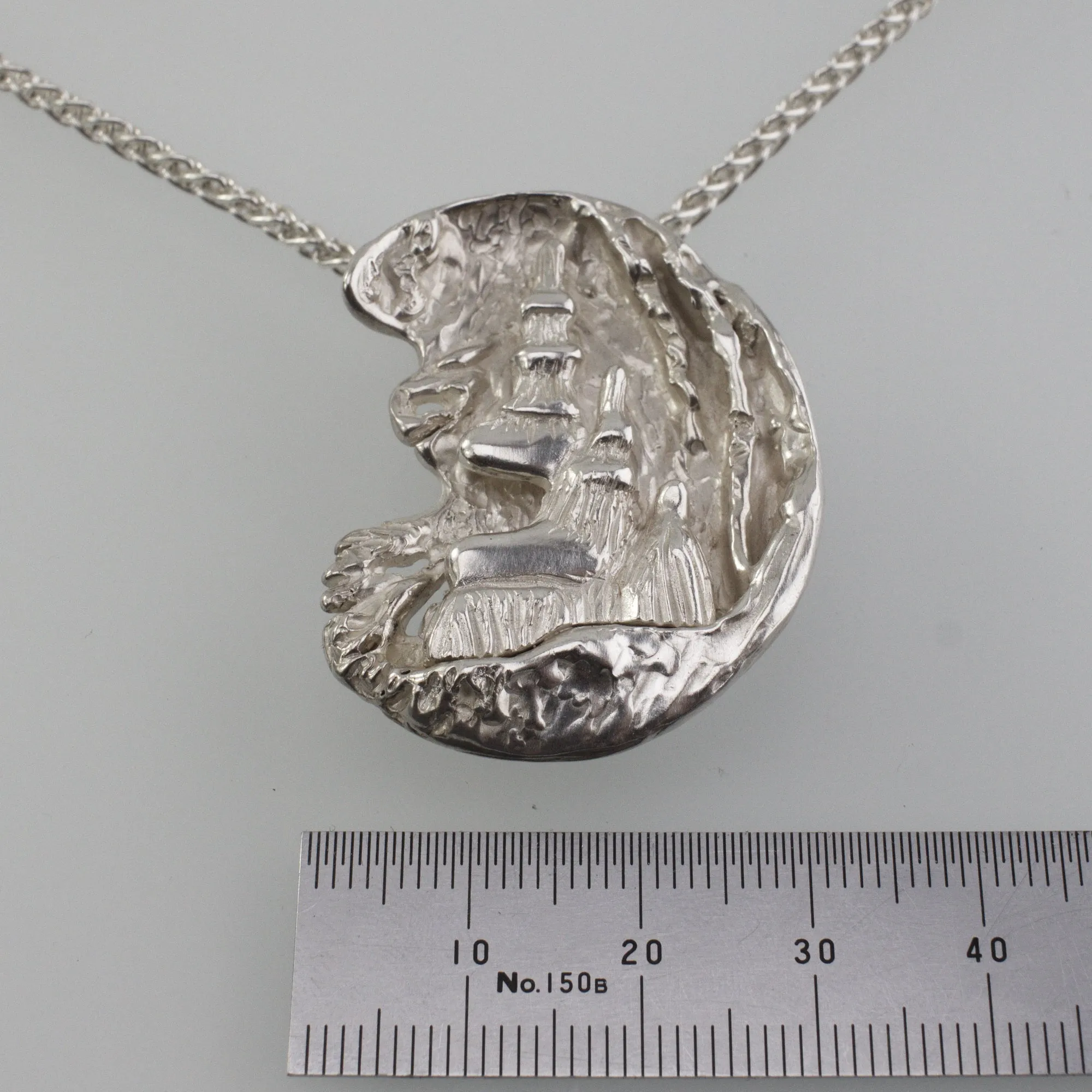 'JENOLAN-1' handcrafted sterling silver stalagmites stalactites pendant & brooch combination