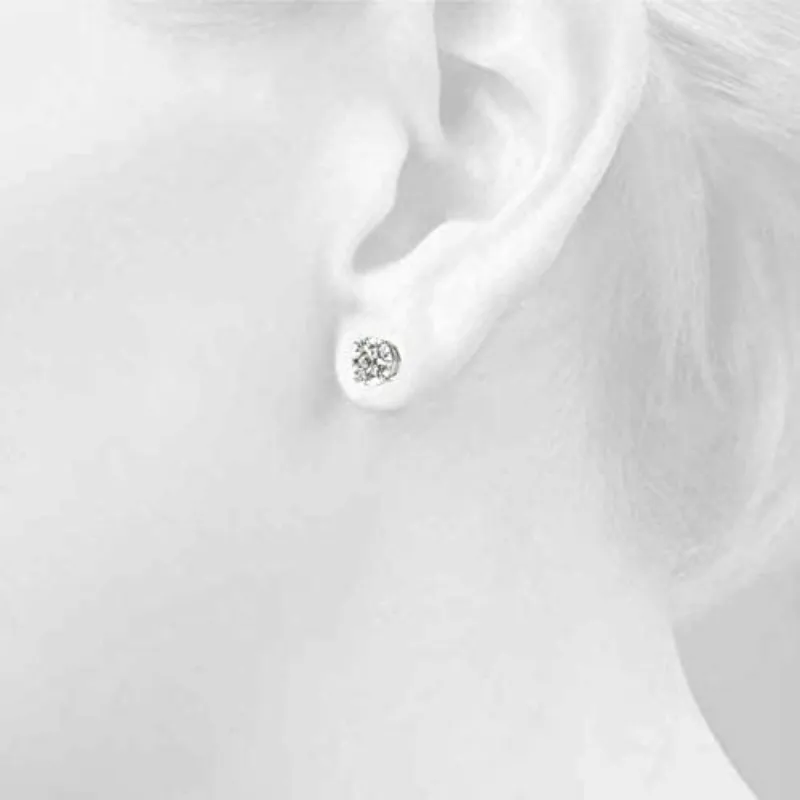 JewelMore 1/6 Carat - 6 Carat | 14K Rose Gold | Lab Grown Diamond Solitaire Stud Earrings | Round Shape Screw Back Prong Setting |(IGI Certified 2.00 ct & up)| Earrings