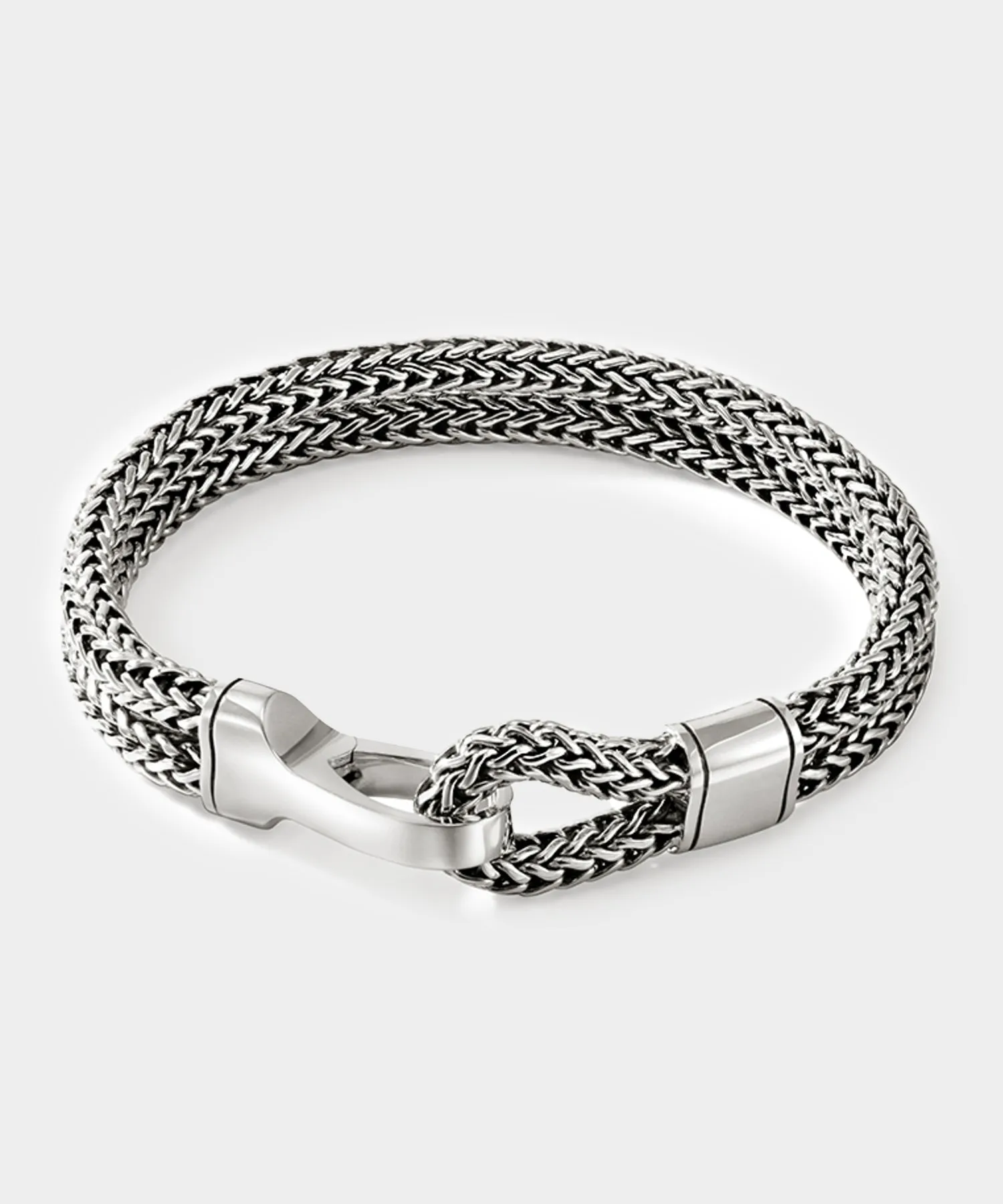 John Hardy Sterling Silver Double Row Bracelet with Hook Clasp