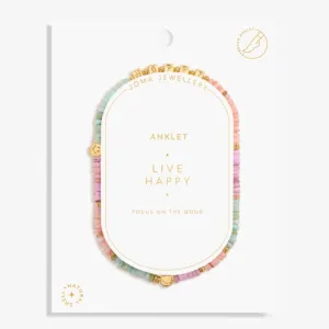 Joma Jewellery Happy Little Moments 'Live Happy' Gold Anklet