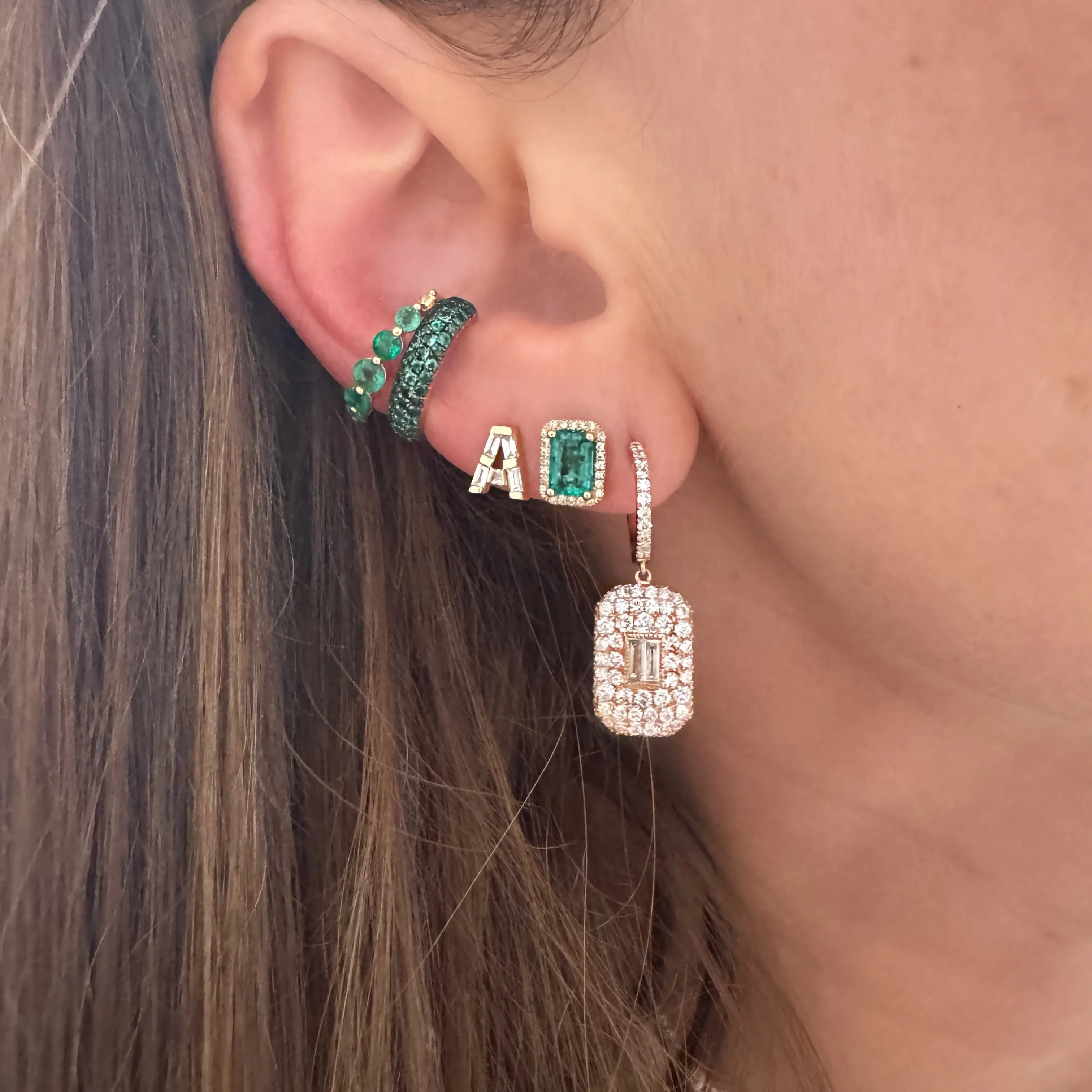 Jumbo Pave Emerald Ear Cuff