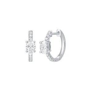 Lab Grown Diamond 0.82ct Oval mini hoop Earrings