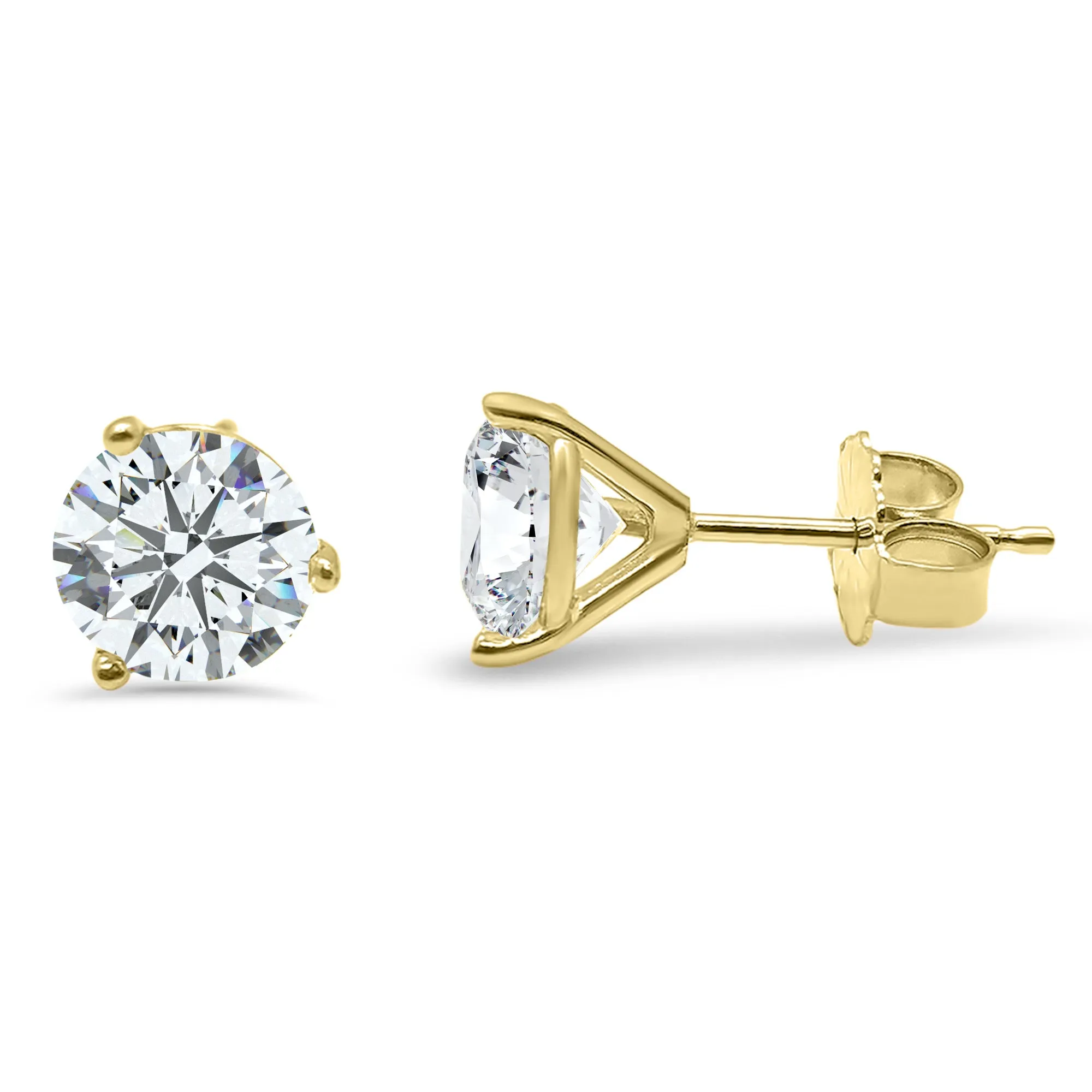 Lab-Grown Diamond Stud Earrings | 14k White, Yellow, or Rose Gold | 1/2, 1, or 1 1/2 Carat