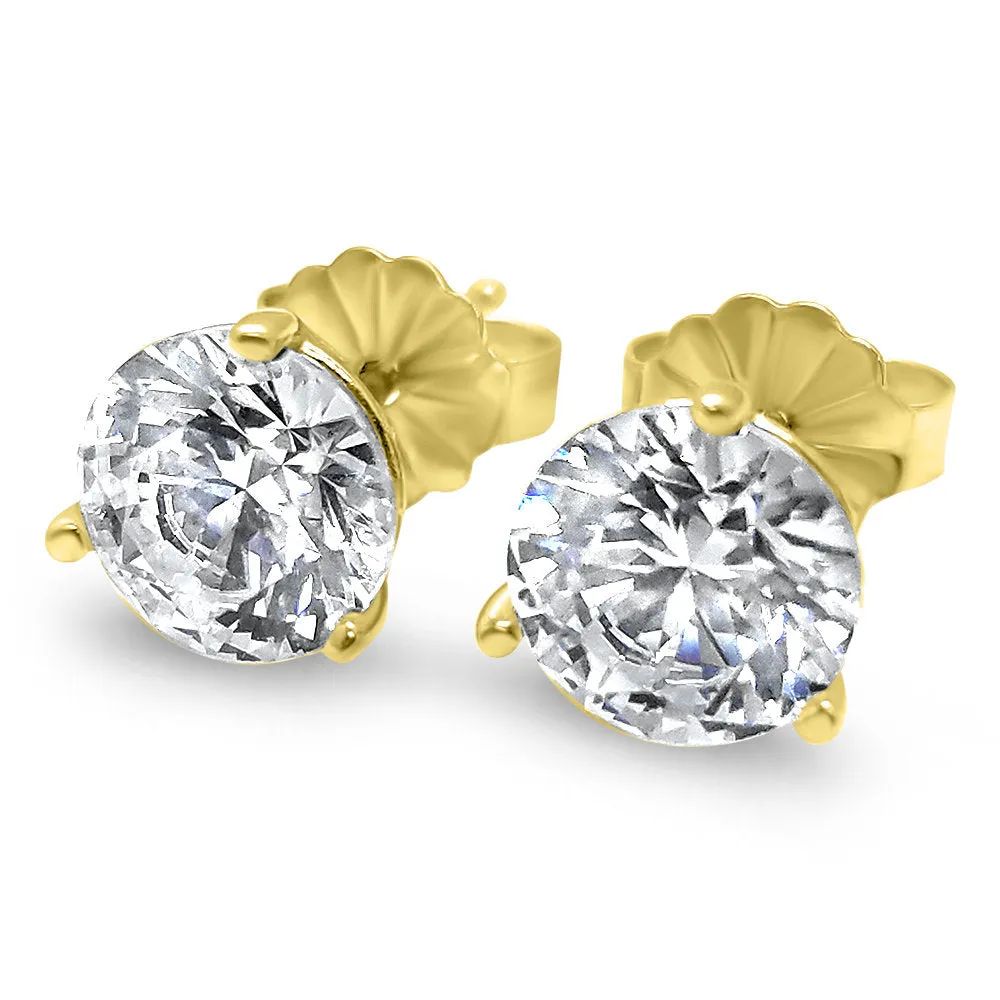 Lab-Grown Diamond Stud Earrings | 14k White, Yellow, or Rose Gold | 1/2, 1, or 1 1/2 Carat