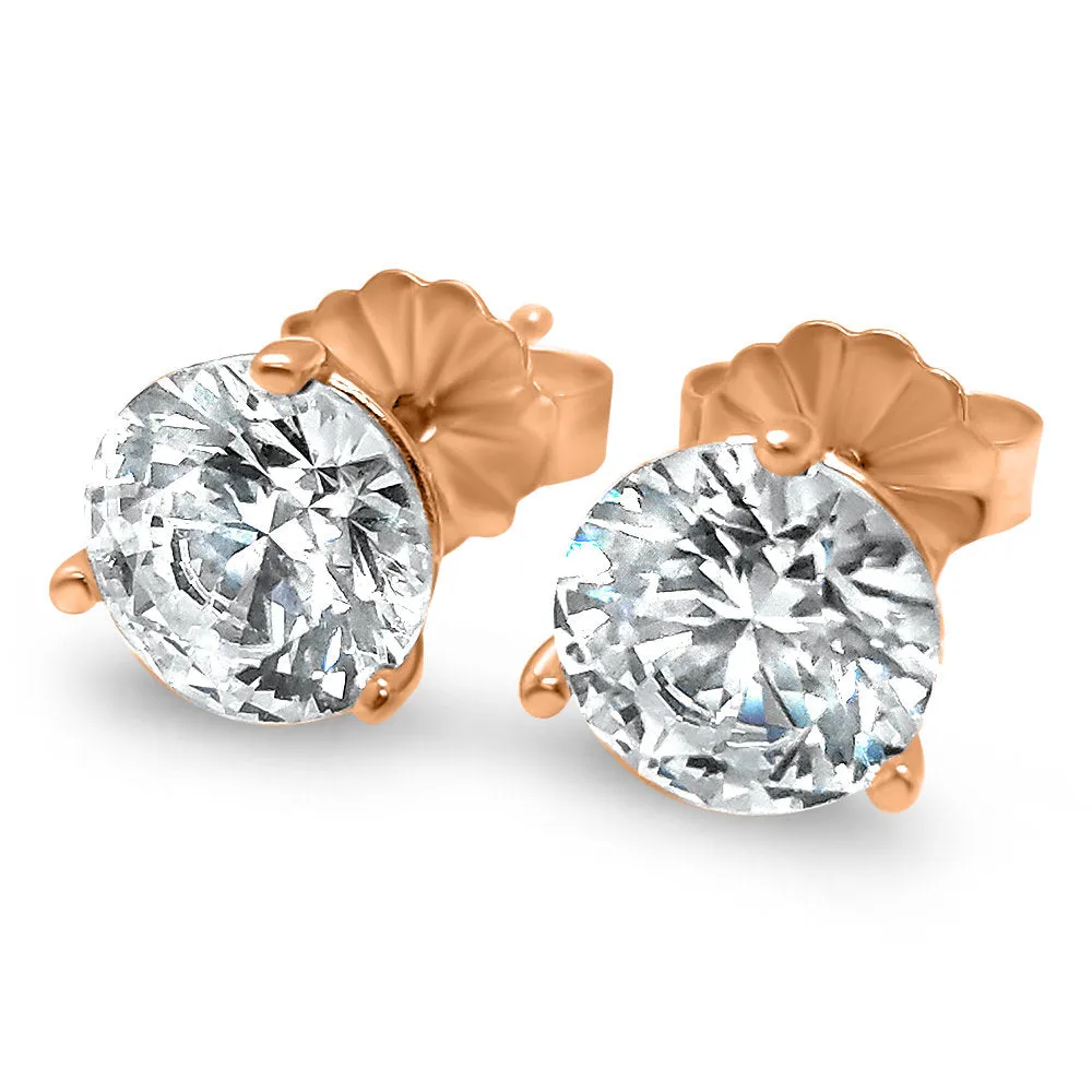 Lab-Grown Diamond Stud Earrings | 14k White, Yellow, or Rose Gold | 1/2, 1, or 1 1/2 Carat