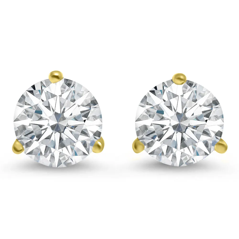 Lab-Grown Diamond Stud Earrings | 14k White, Yellow, or Rose Gold | 1/2, 1, or 1 1/2 Carat
