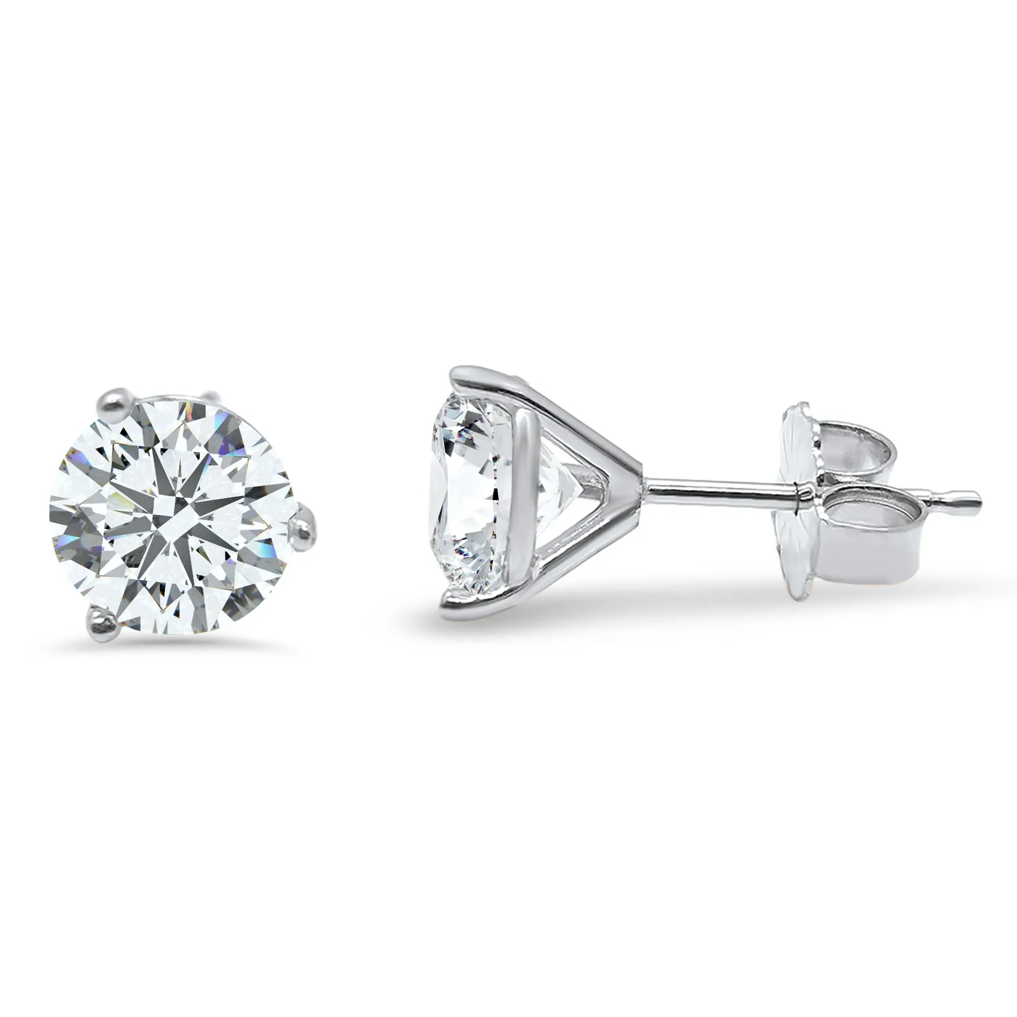 Lab-Grown Diamond Stud Earrings | 14k White, Yellow, or Rose Gold | 1/2, 1, or 1 1/2 Carat