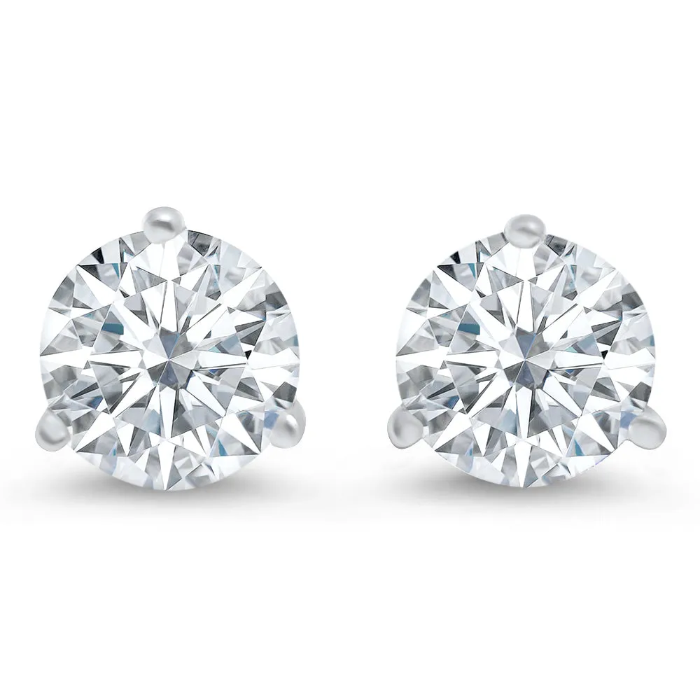 Lab-Grown Diamond Stud Earrings | 14k White, Yellow, or Rose Gold | 1/2, 1, or 1 1/2 Carat