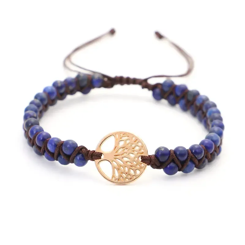 Lapis Lazuli Bracelet with Tree of Life for Wisdom & Communication