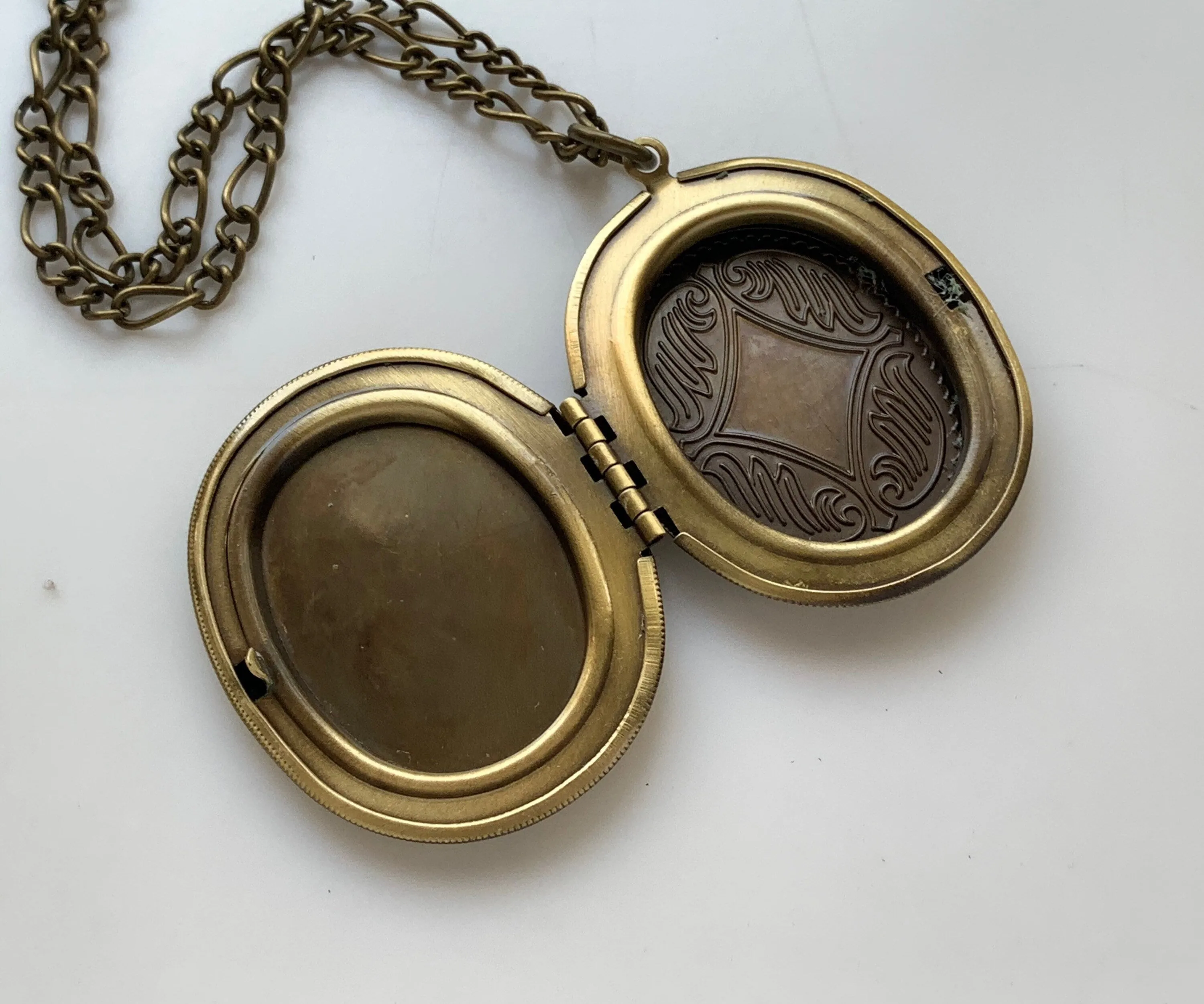 Large Raven Cameo Locket Necklace