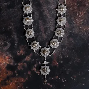 Late Victorian Filigree Spider Web Necklace