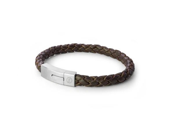 Latitude Unisex Bracelet Brown/Steel Clasp - 22cm