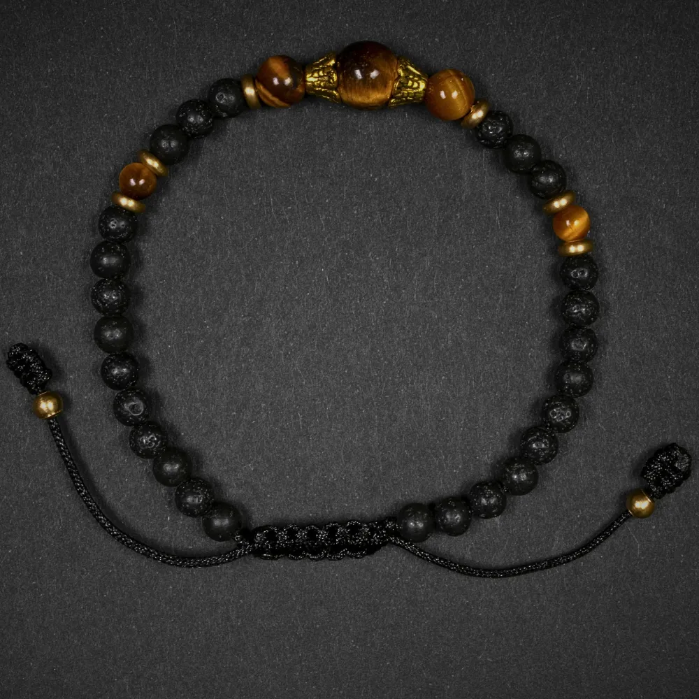 Lava Stone with Tiger Eye Strenght Bracelet