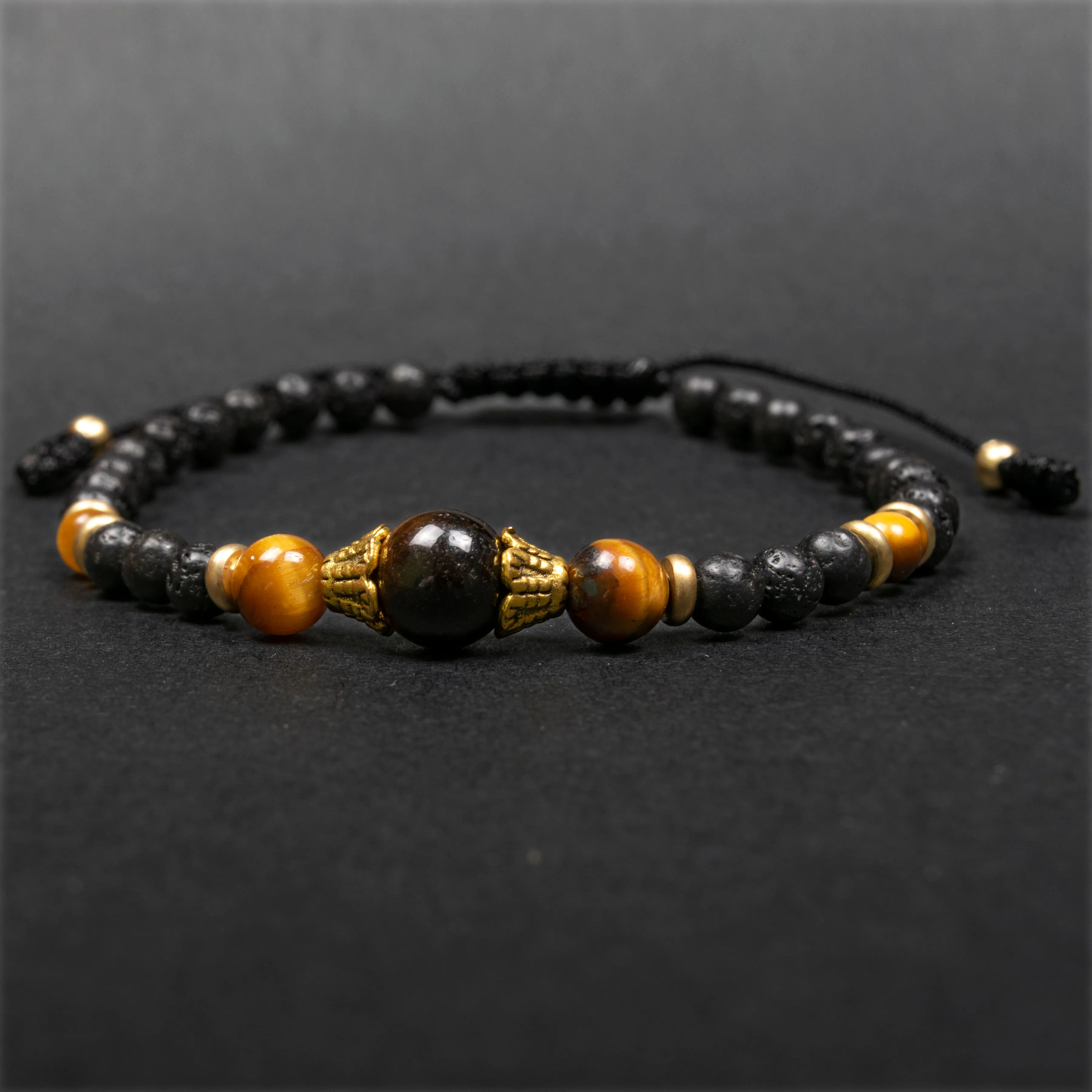 Lava Stone with Tiger Eye Strenght Bracelet