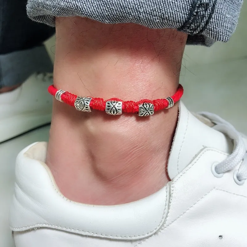 Leaf Anklet Woven Rope Bracelet Men's Jewelry