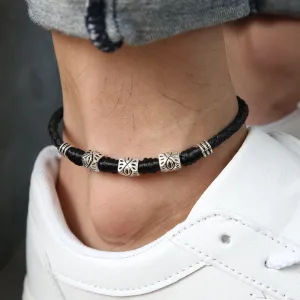 Leaf Anklet Woven Rope Bracelet Men's Jewelry