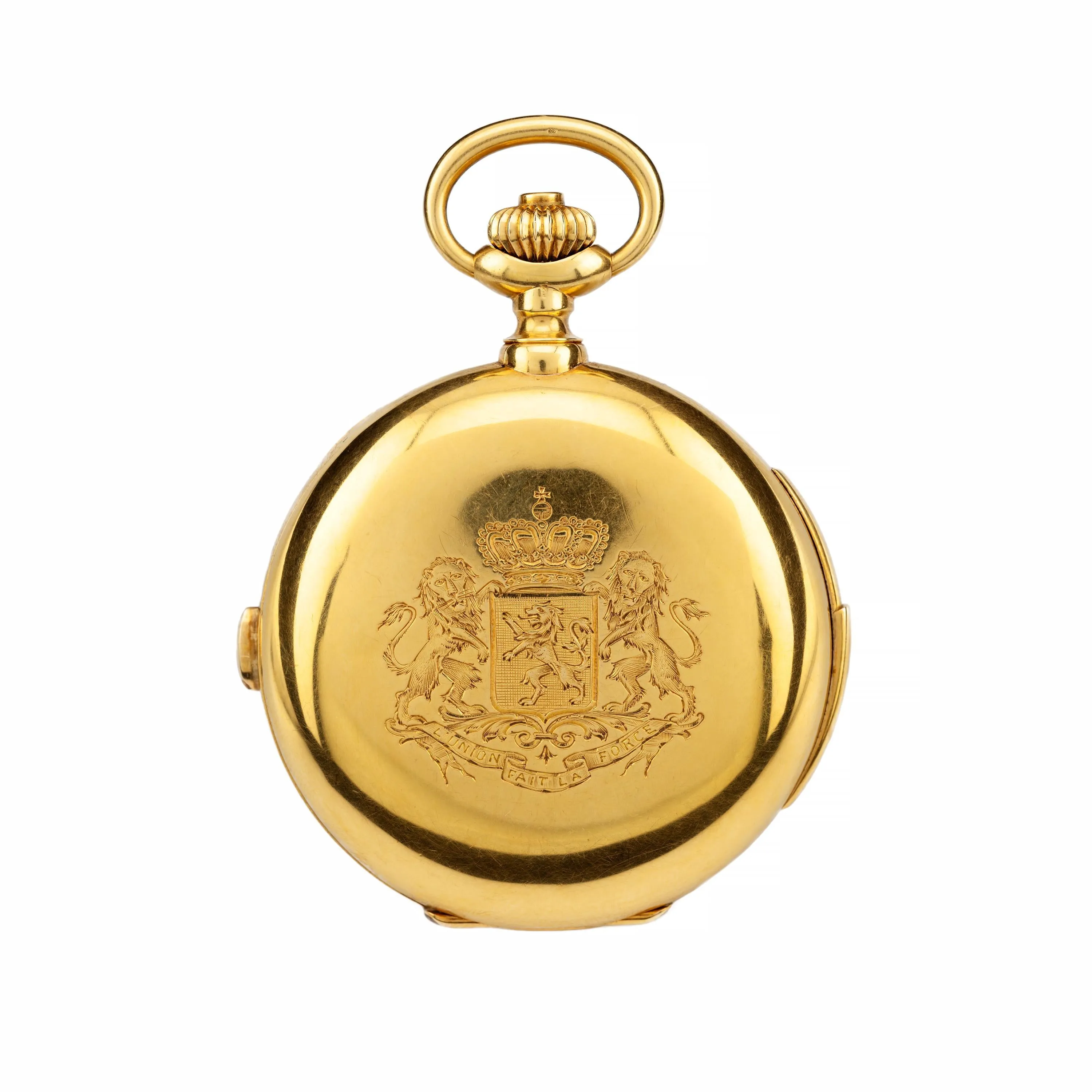 LeCoultre Minute Repeater Chronograph in 18 Karat Gold with Royal Belgian Proven