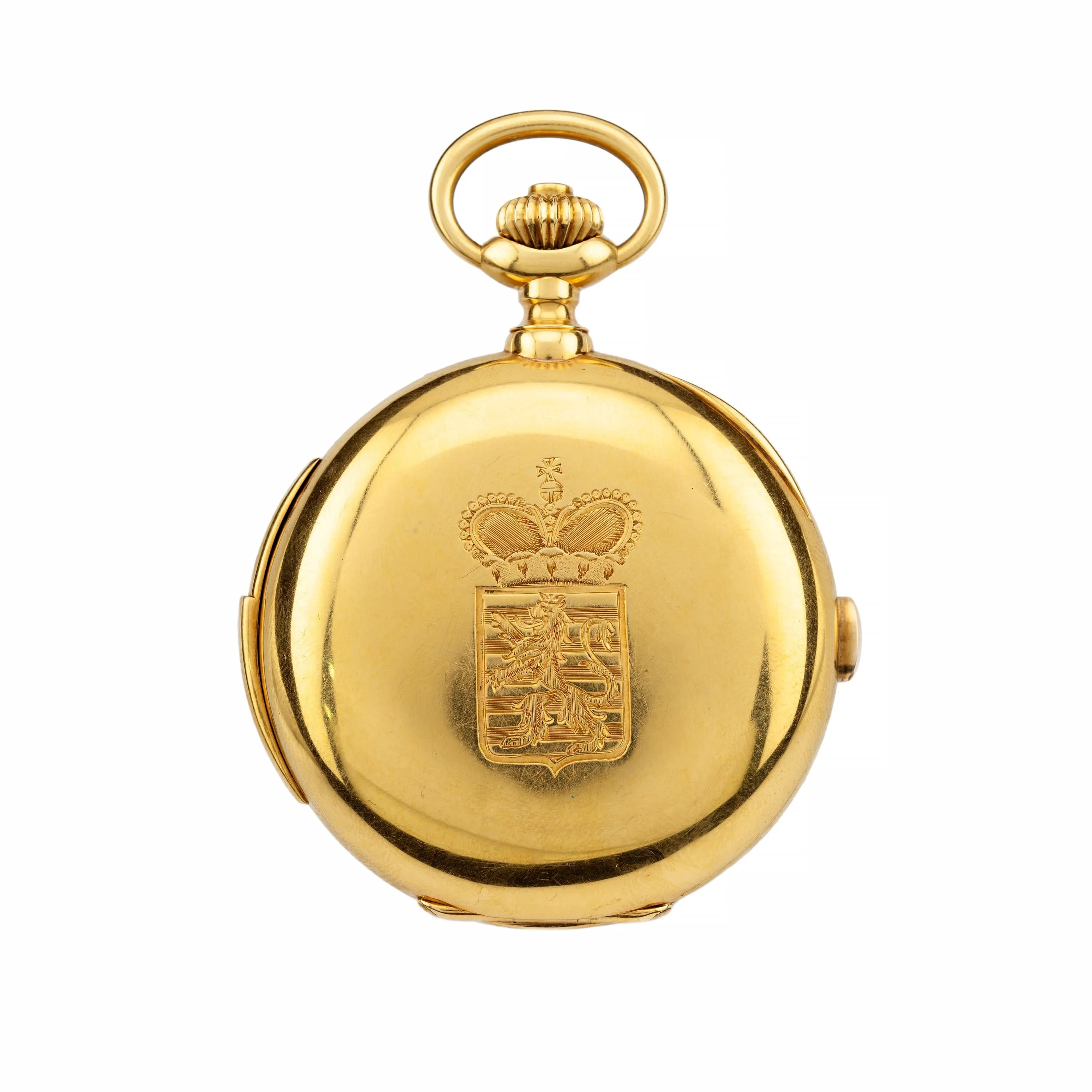 LeCoultre Minute Repeater Chronograph in 18 Karat Gold with Royal Belgian Proven