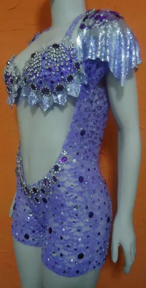 Lilac Laced Mesh Sparkling Passista Wear.