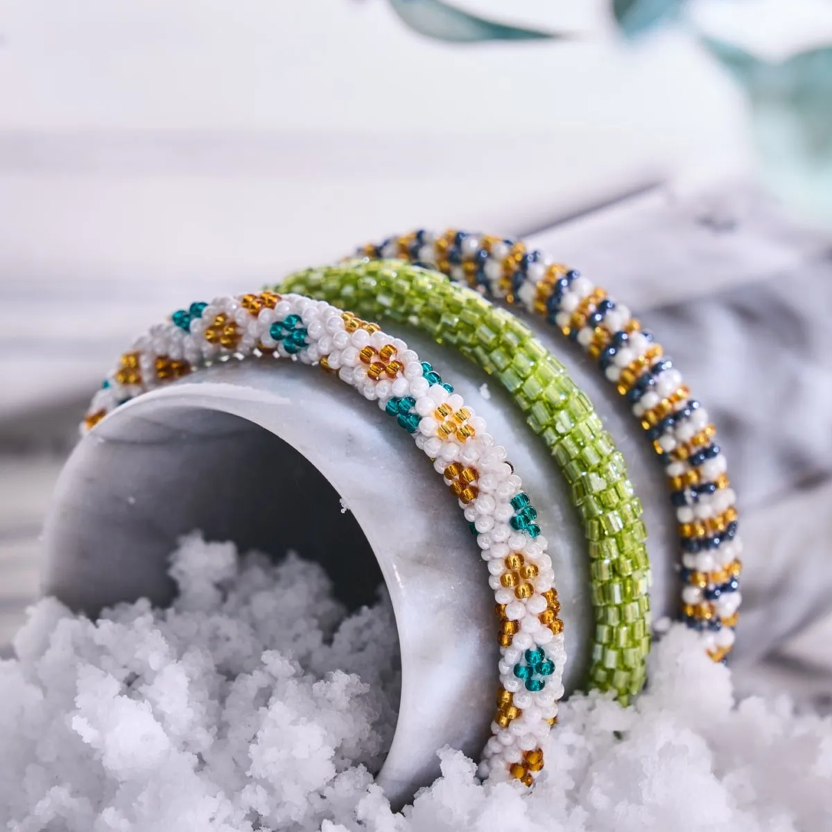 Lime | Himalayan Glass Bead Bracelet