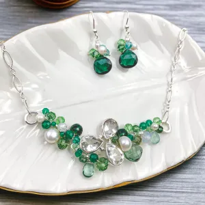 Limited Edition Ray Rock Crystal, Emerald & Pearl Necklace
