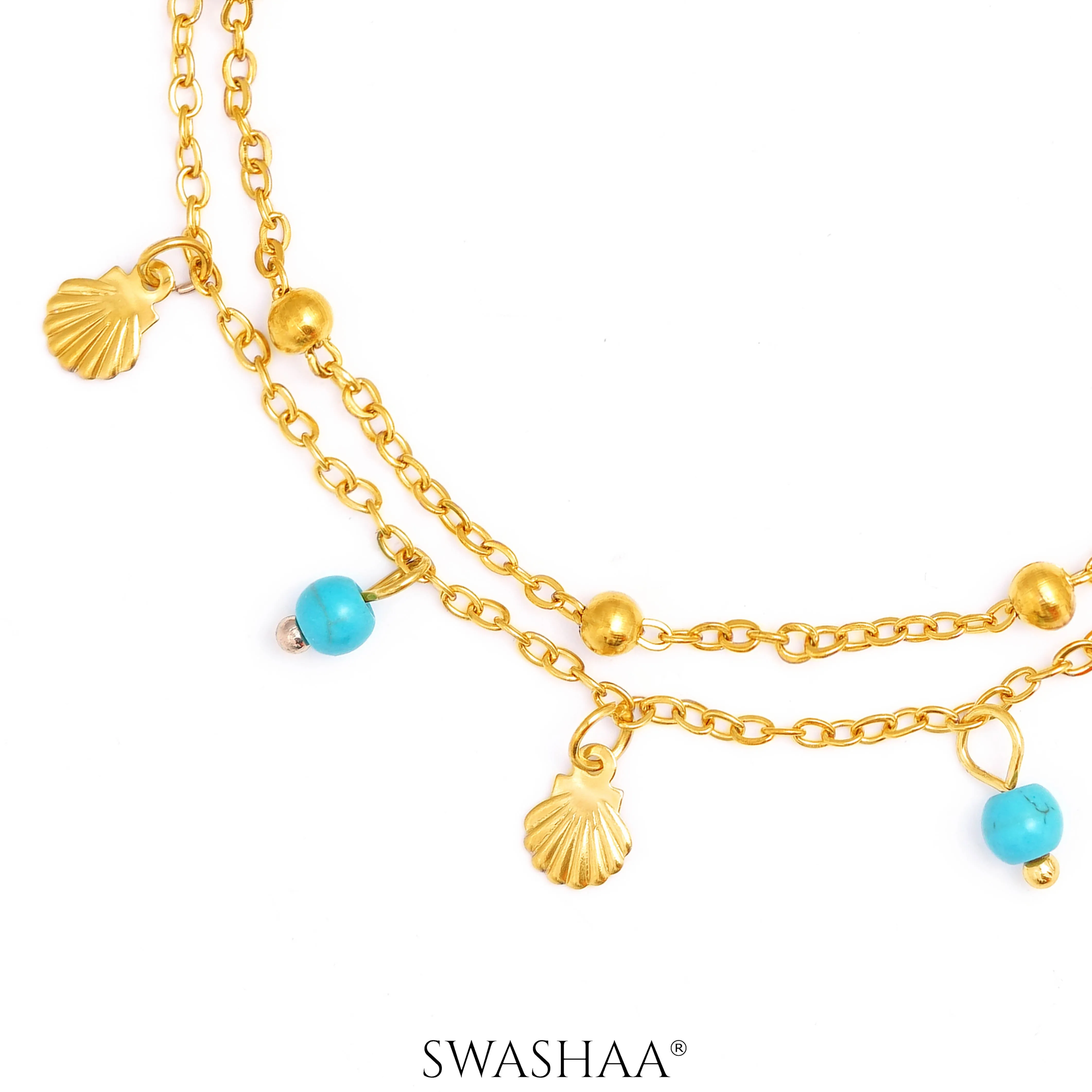 Lina Joyshell Charms 18K Gold Plated Women's Anklet