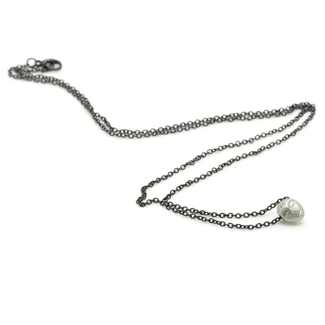 Little Grey Lady Cameo Necklace With Diamond