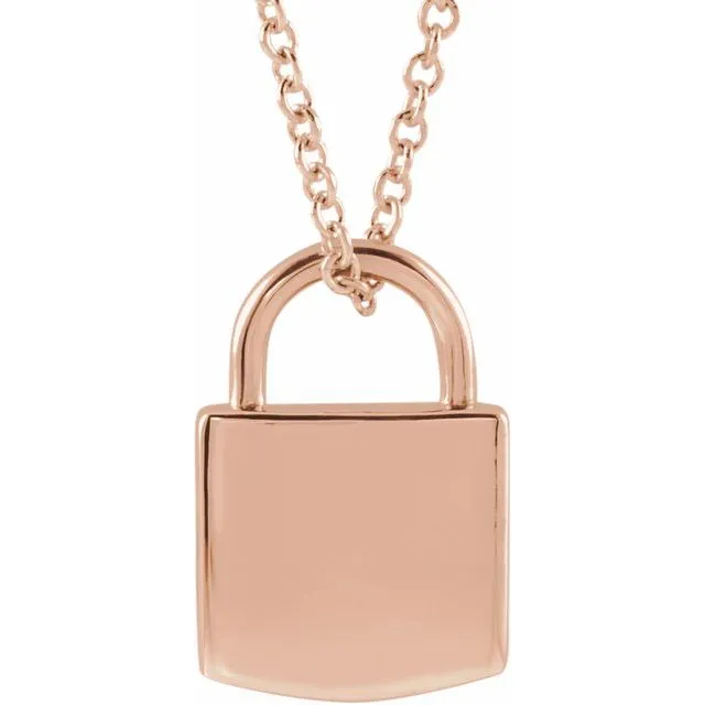 Lock Pendant Necklace (Engrave-able)
