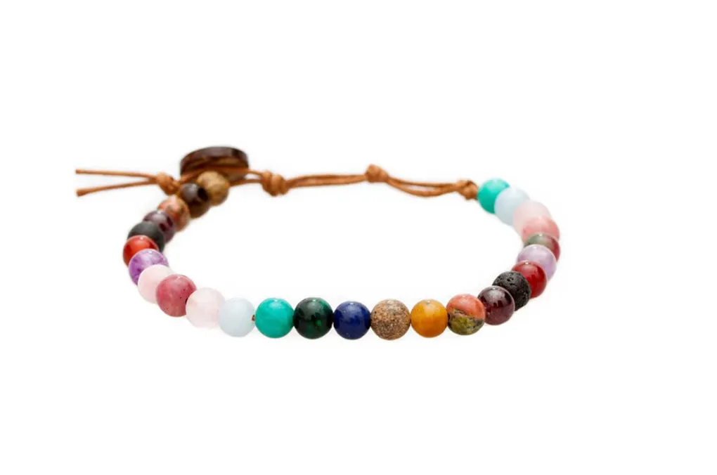 Lotus and Luna Chakra 6mm Bracelets