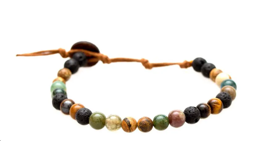 Lotus and Luna Chakra 6mm Bracelets