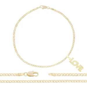 Love CZ Pendant 14K Anklet Gold Filled Cubic Zirconia 10" Women