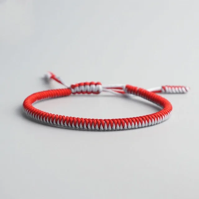 Lucky Bracelet - Two-Tone Woven - Blue/White